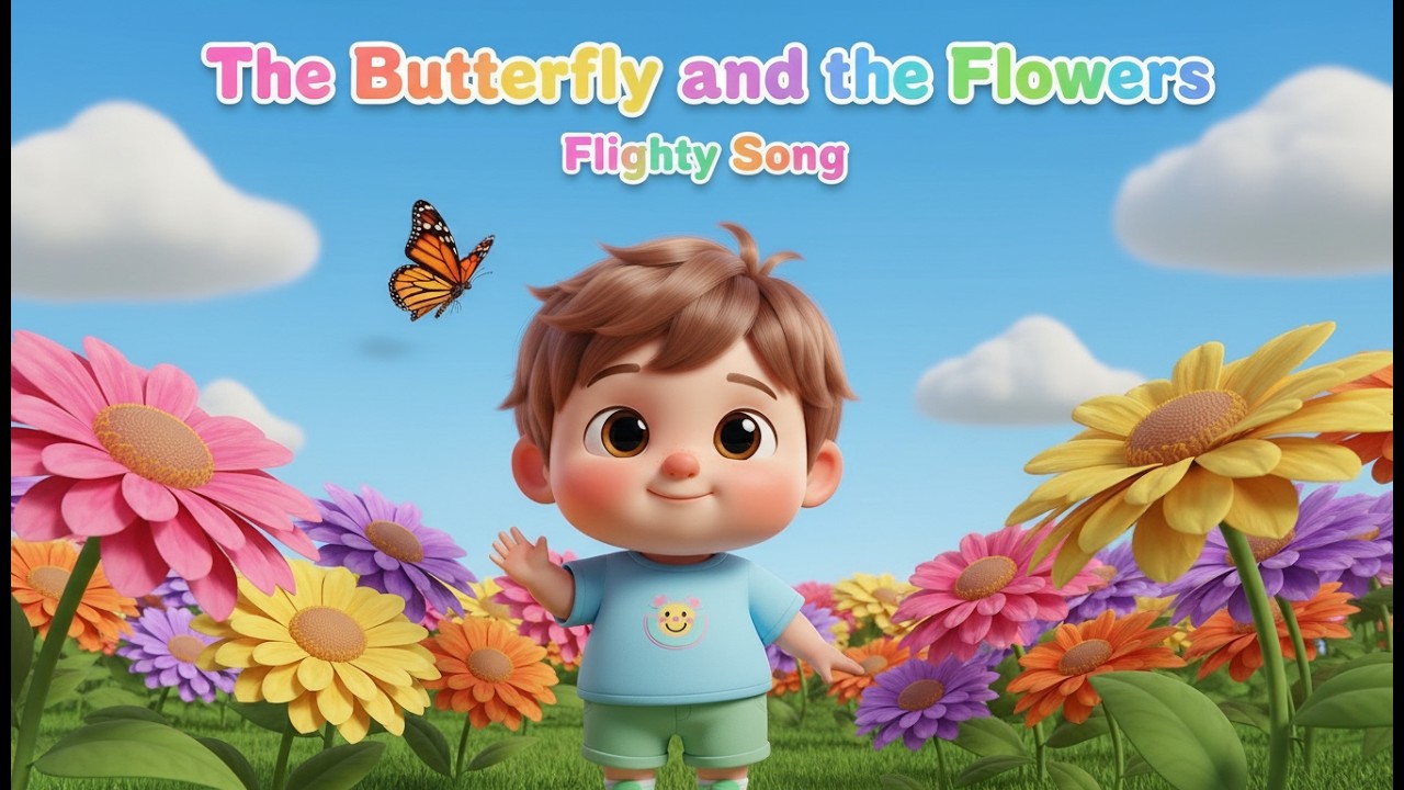 The Butterfly and the Flowers — Flighty Song – Nursery Rhyme, Nature Fun, and Toddler Exploration