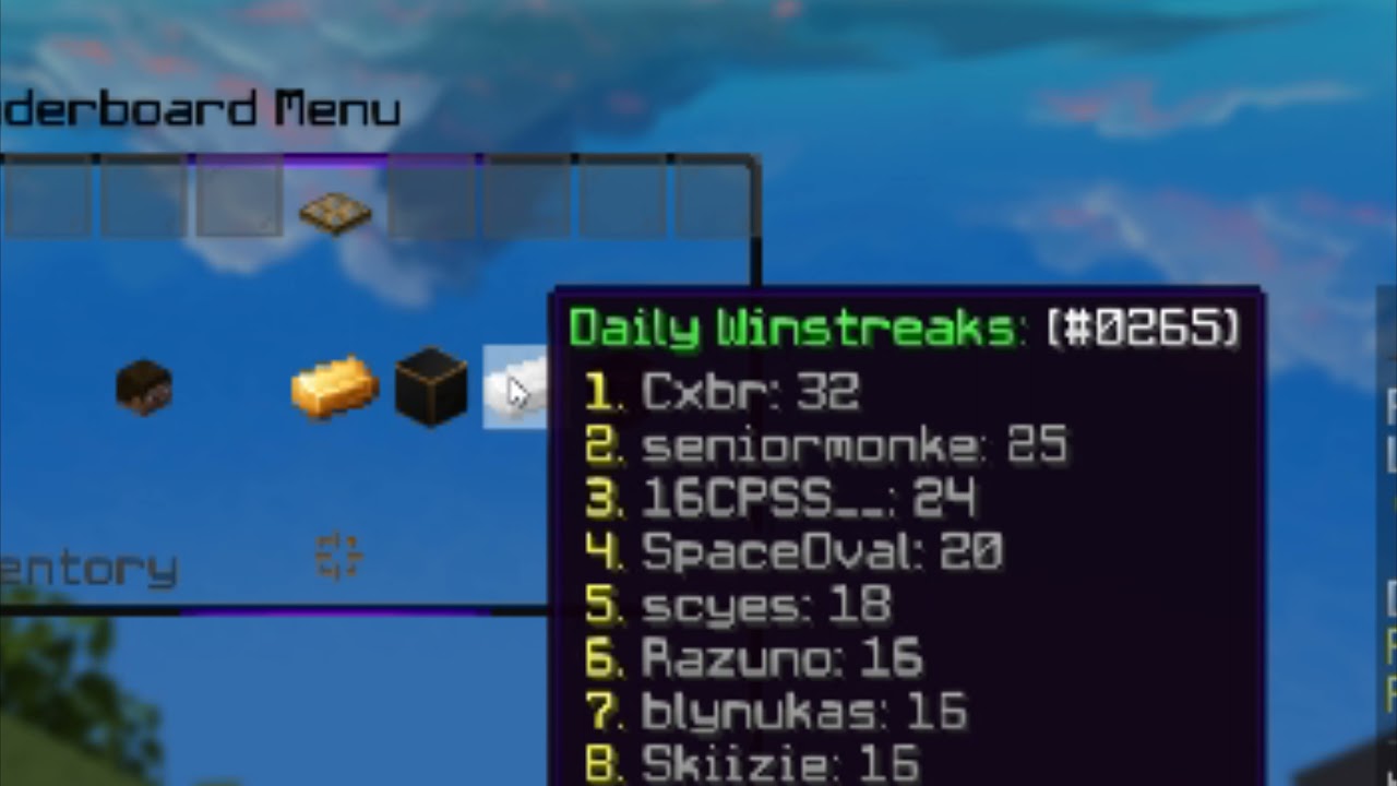 Getting in bedwarspractice leaderboard