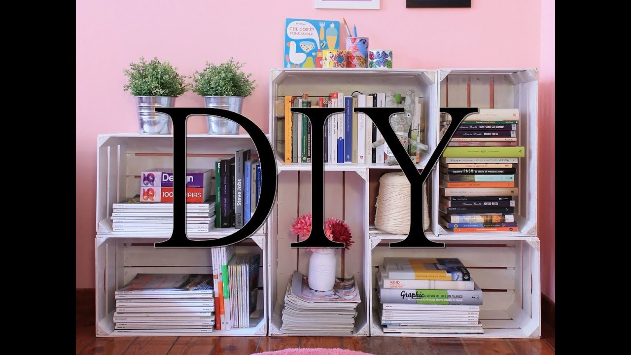DIY: Tutorial come creare una libreria fai da te con le cassette della frutta