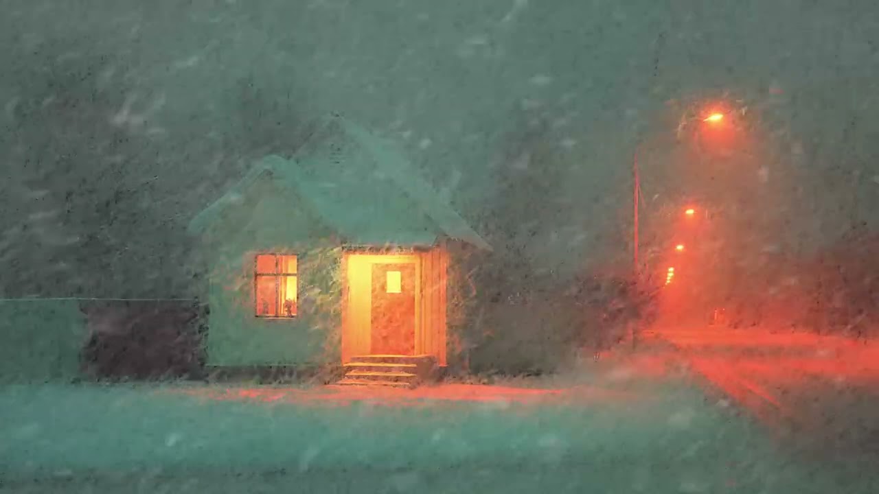 Winter Storm Ambience for Deep Sleep ❄️ Snowfall & Howling Winds to Fall Asleep Fast Night