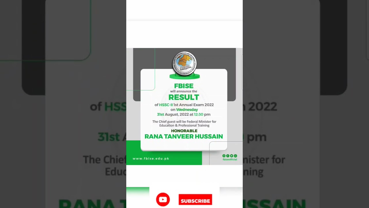 HSSC II result 2022 Federal Board | Fazal Academy shorts | Shorts |