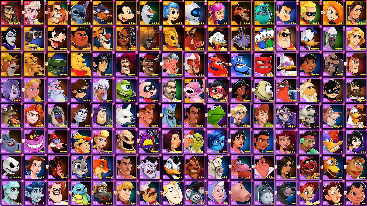 ВСЕ ГЕРОИ игры ГЕРОИ ДИСНЕЯ БОЕВОЙ РЕЖИМ - бой всех героев Disney Heroes Battle Mode