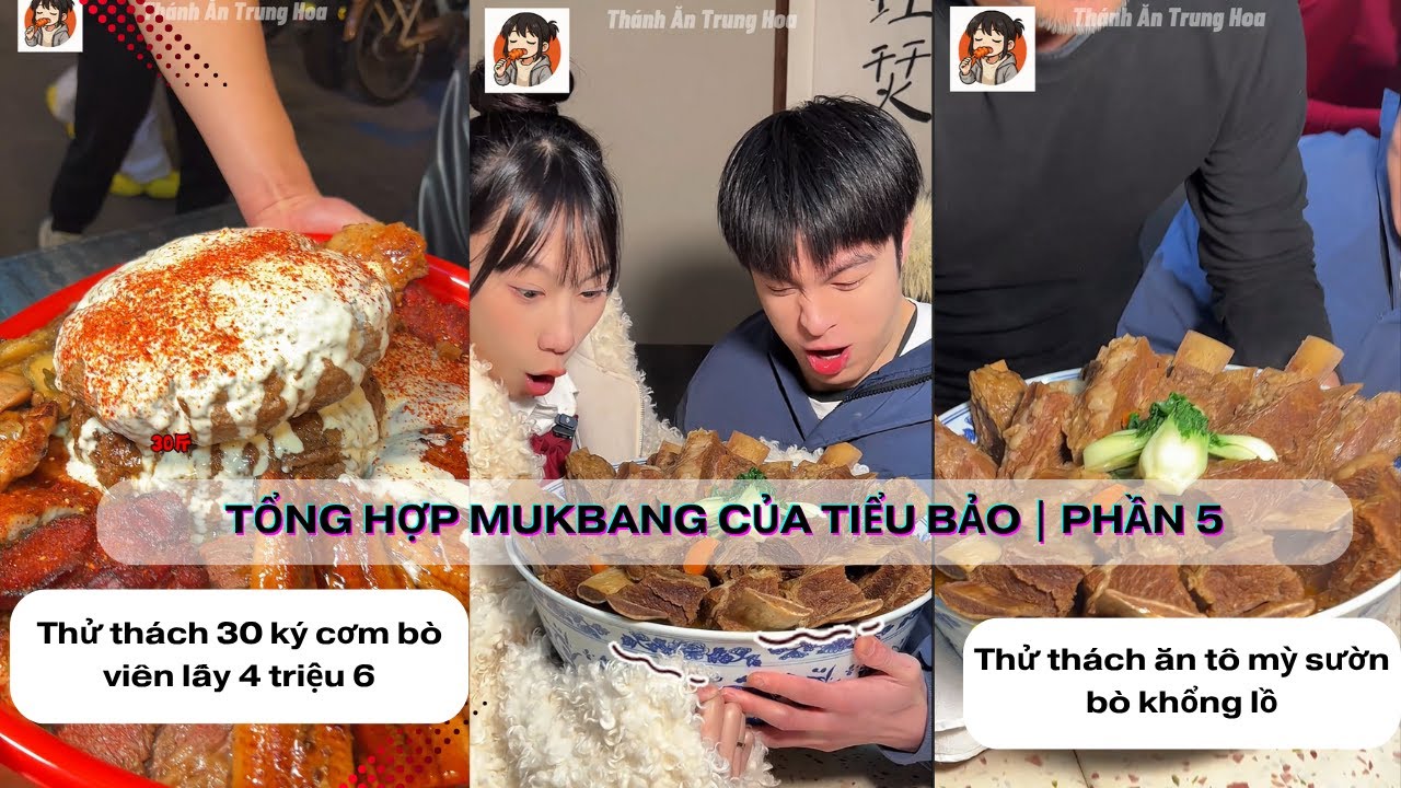 Tổng Hợp Mukbang Tiểu Bảo Phần 5 | Ăn Cơm Thịt Bò Viên 30 Ký Lấy 4 Triệu 6 + Tô Mì Sườn Bò Khổng Lồ