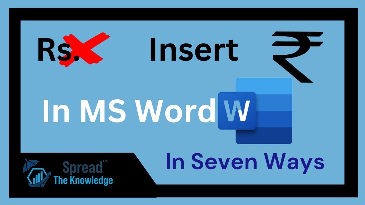How to Insert Indian Rupee Font in MS Word