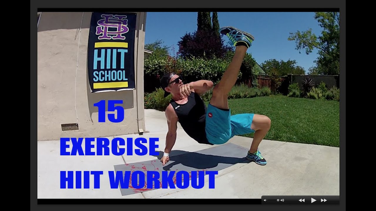HIIT Workout | 15 Total Body Exercises - No Weights Needed | HIIT School