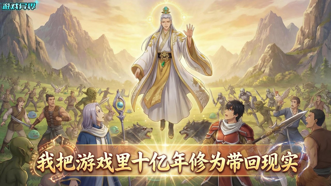 提前登录游戏修炼十亿年，结果在现实一年之后游戏融合现实，而蓝星人在游戏内的实力可以带回现实时，我直接原地成就至高鸿蒙大帝举世无敌#漫画解说 #小说 #都市异能 #游戏异界
