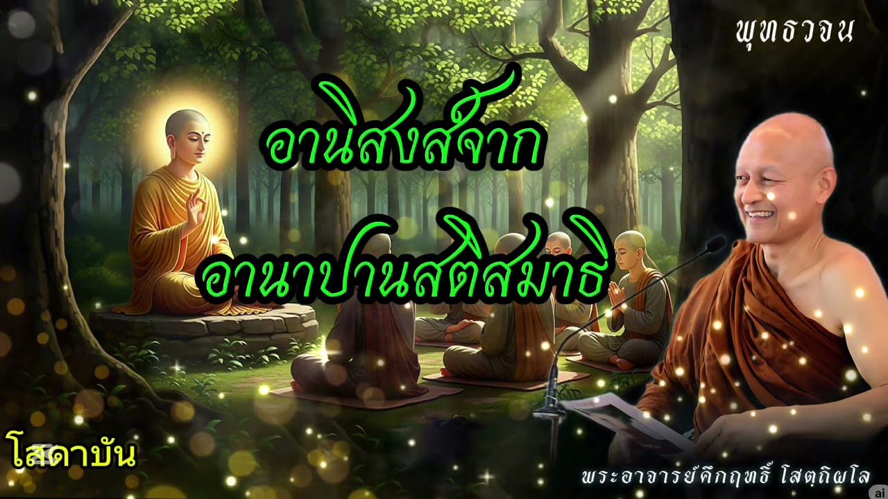 อานิสงส์จากอานาปานสติสมาธิ #พุทธวจน #โสดาบัน  / พระอาจารย์คึกฤทธิ์  โสตฺถิผโล￼