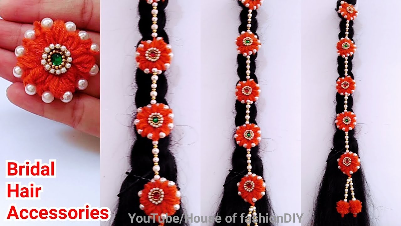 How To Make Bridal hair Accessories//Jada Billalu At Home..!