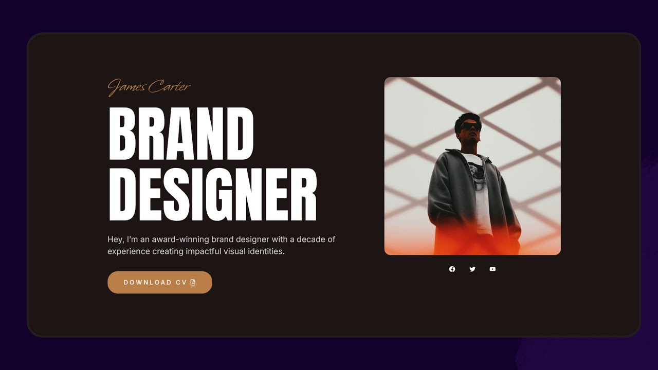Modern Portfolio Landing page design | Elementor design tutorial