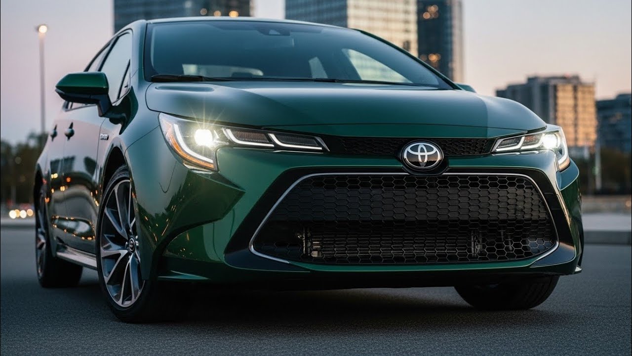 Toyota Corolla Cross 2026 в зеленом цвете полный обзор новый кроссовер экономичный гибрид