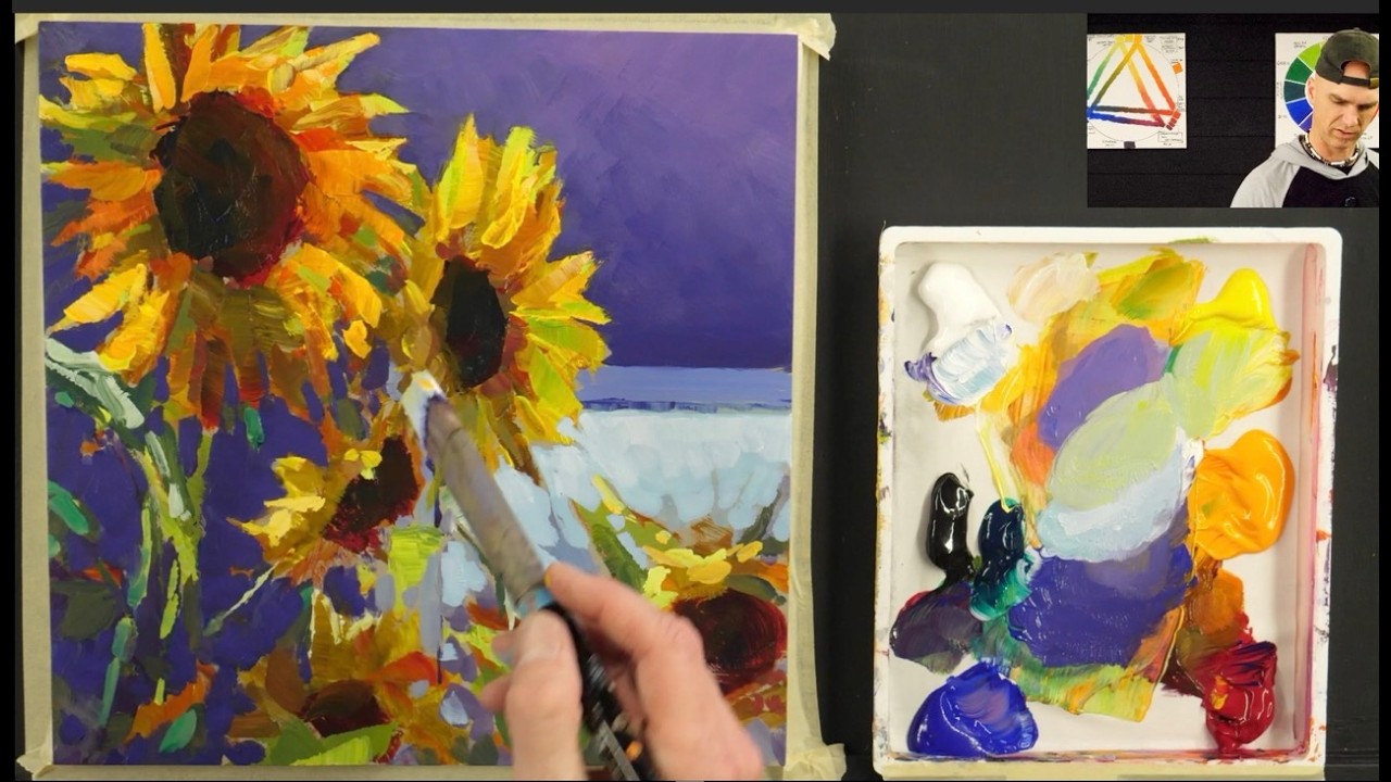 From Good to Great | Mistake? Improvement? Vibrant Sunflowers in Acrylics