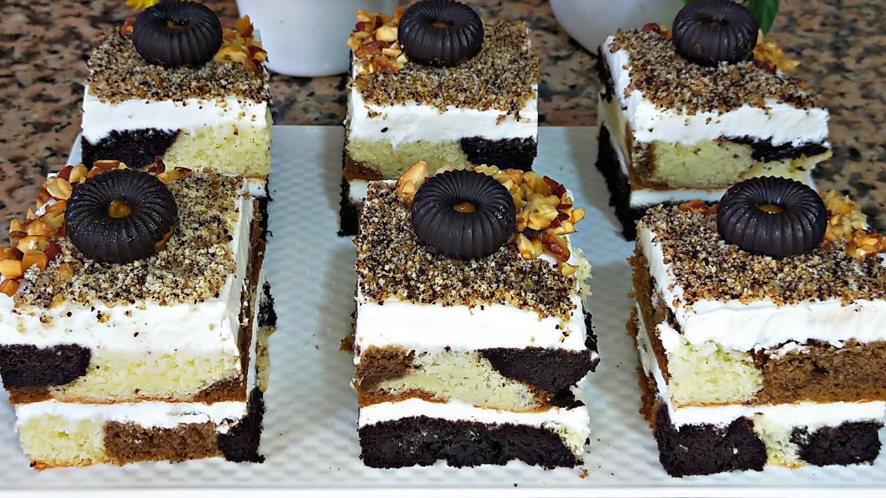 كيكة السبع ملاعق بشكل جديد ومميز باقي ماضيراش في السوق 🤩ب3 نكهات مختلفه و بطريقة بسيطة وسهلة