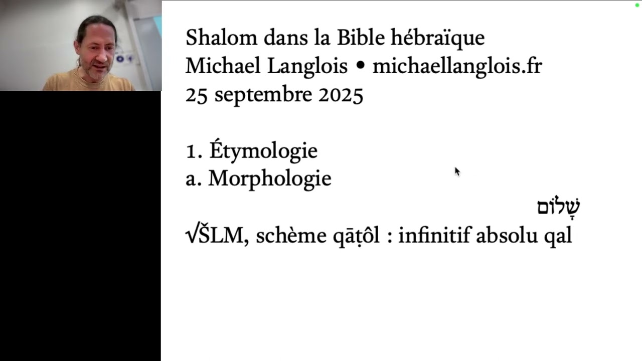 Shalom dans la Bible hébraïque 25.01
