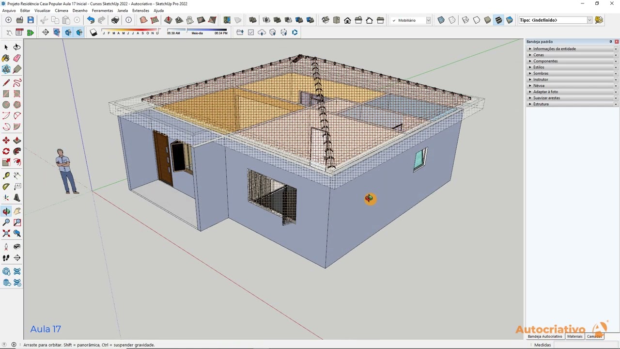 Aula 17 - Estilos e Menu Visualizar   Curso de SketchUp 2022 Do Básico ao Avança