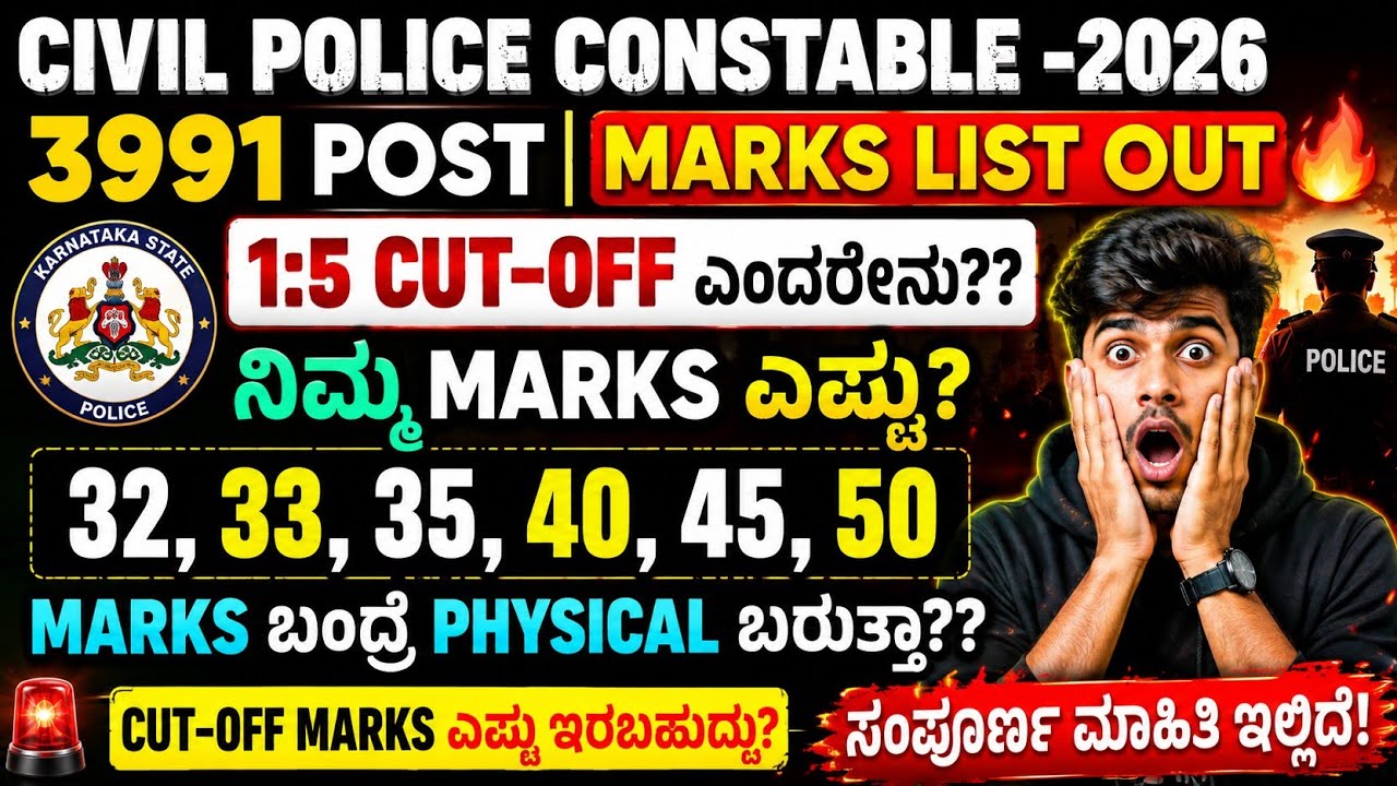 Civil Police Constable Safe Score 2026 | Safe Marks & Physical Call Cutoff 🎯