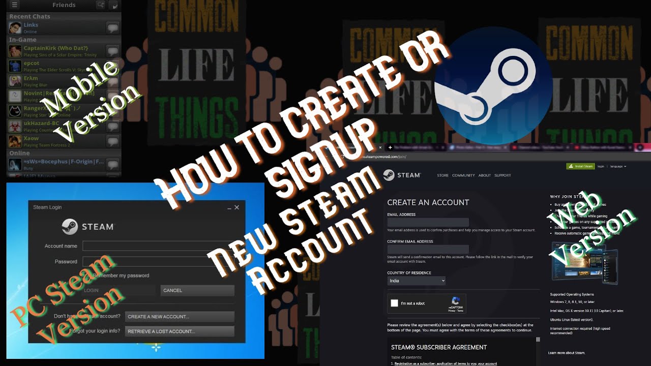How To Signup / Create New Steam Account And Manage Steam Guard Quickly And Easily | Gaming | Steam