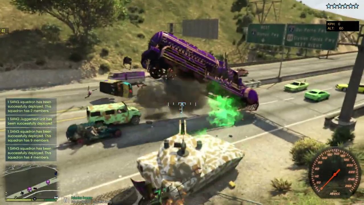 Stealing a tank + 6 star massacre