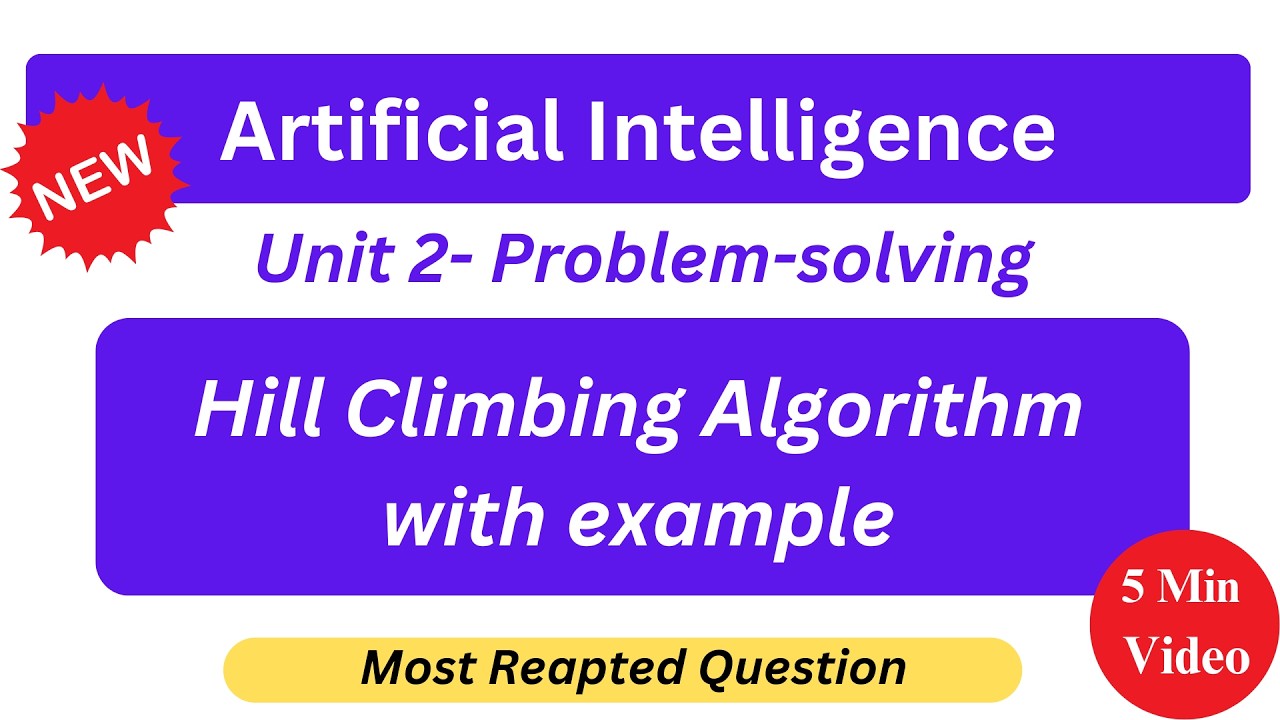 Hill Climbing Algorithm in Artificial Intelligence | Example, Problems & Local Maximum Explained