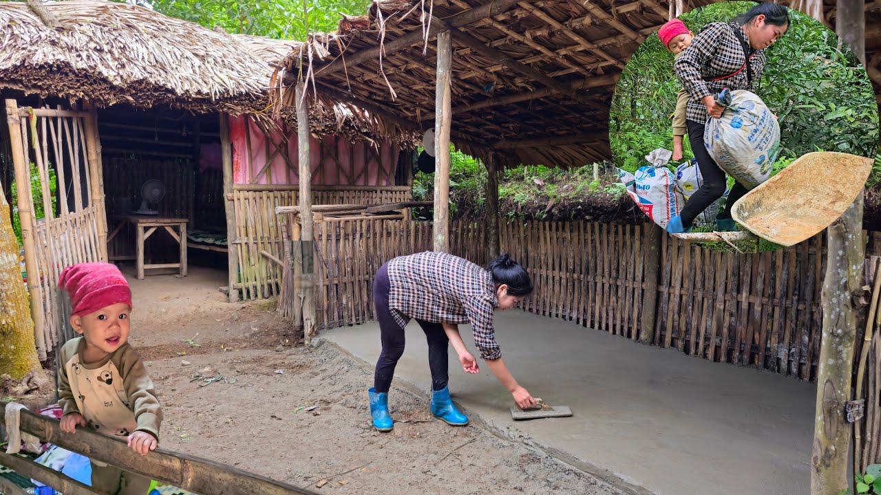 18-year-old single mother and son bring materials and build a new house themselves