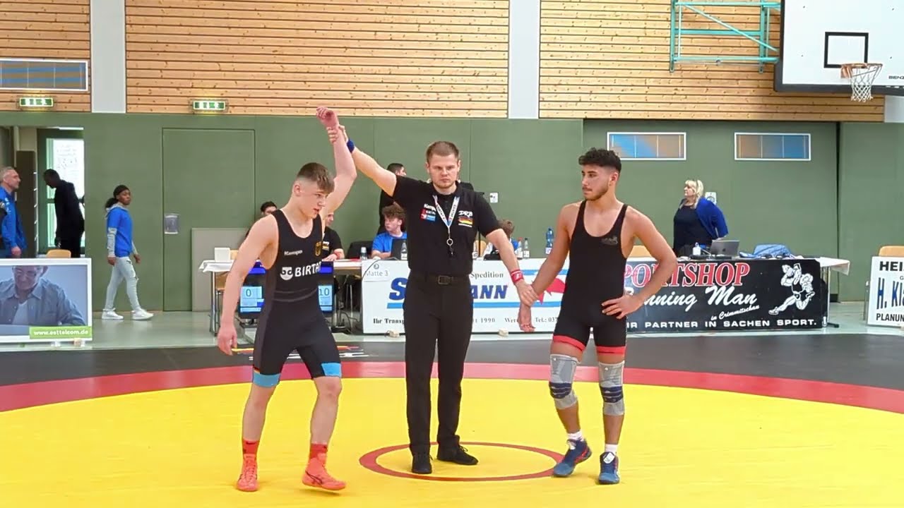 WRESTLING/RINGEN DEUTSCHEMEISTERSCHAFT 2023 A-JUGENG BIS 71 KG. CETINKAYA,M(NRW)-SCHMITT,F(HESSEN)