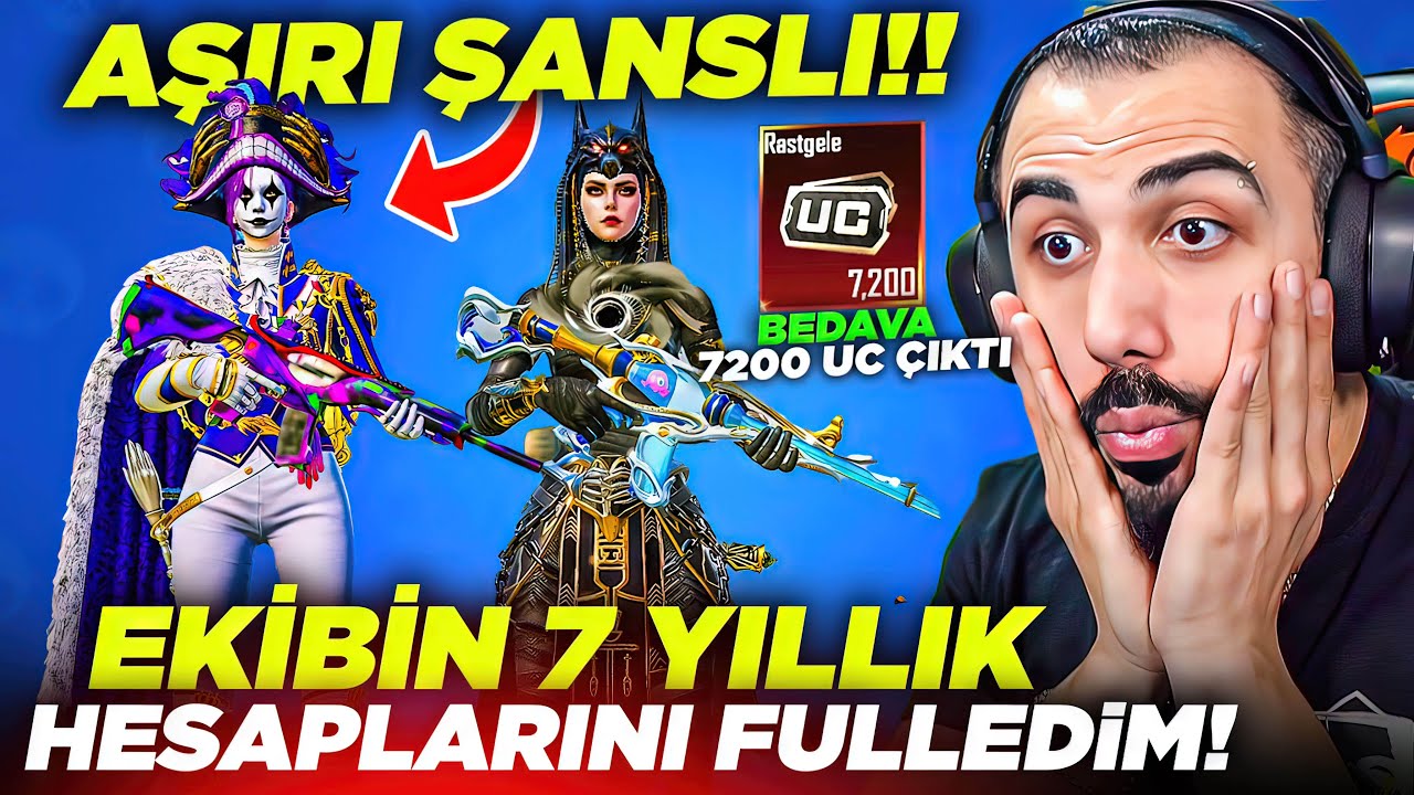 EKİBE SÜRPRİZ YAPIP 7 YILLIK BOŞ HESAPLARINI FULLEDİM!! 😱 HER ŞEY ÇIKTI EFSANE ŞANS! | PUBG MOBILE
