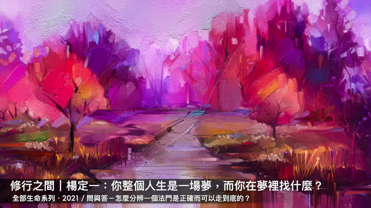 楊定一：你整個人生是一場夢，而你在夢裡找什麼？－修行之間(17)：怎麼分辨一個法門是正確而可以走到底的？