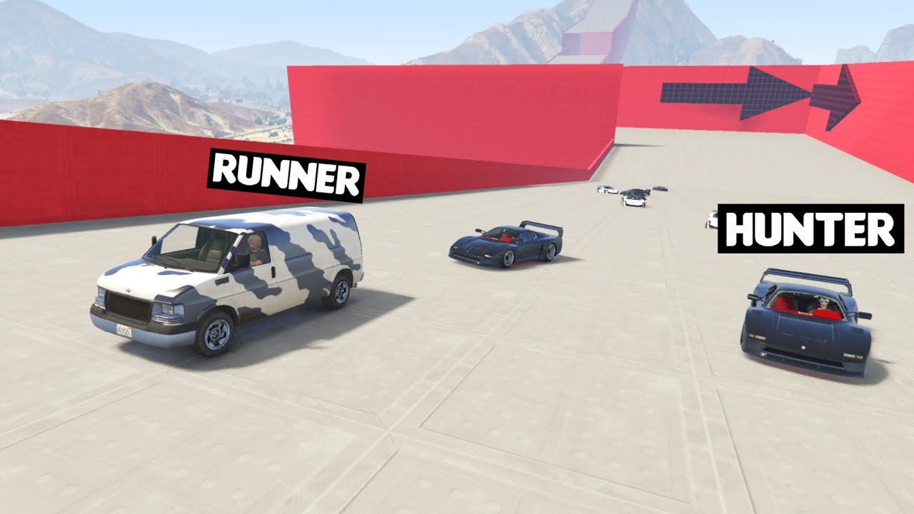 IMPOSSIBLE Runner vs Hunter Challenge in GTA 5!