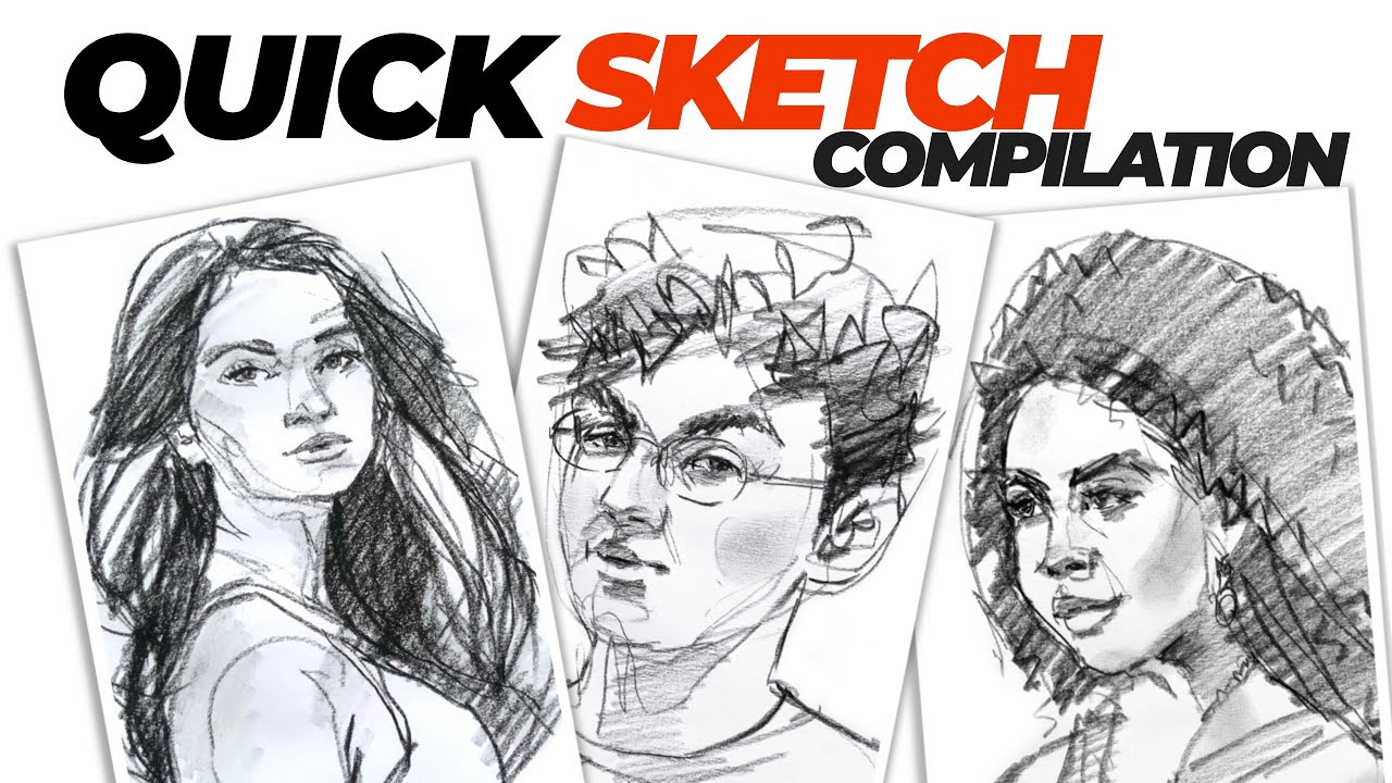 Quick Sketch Compilation - TIME LAPSE - How I sketch quickly
