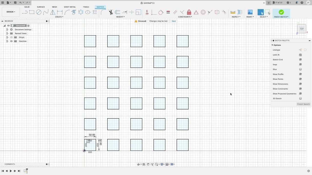 (Part.17) 2D Sketching (Rectangular Pattern). Fusion 360 for the absolute beginner help series.