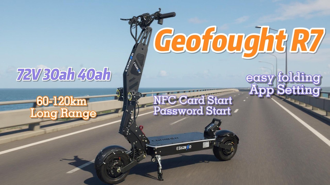 11 Inch Geofought R7 Dual Motor 72V 8000W 90-120KMH NFC Card Start Foldable Electric Scooter