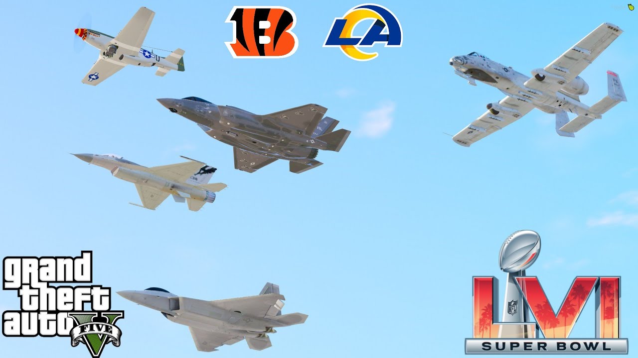 GTA 5 NFL Super Bowl 56 HISTORIC Air Force Heritage Flyover