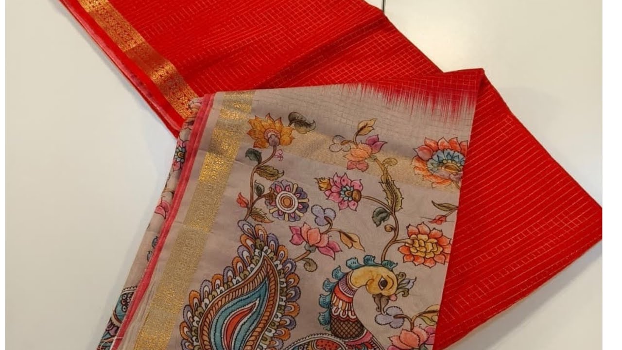Chanderi sarees with kalamkari design @TrendySareesCollection 