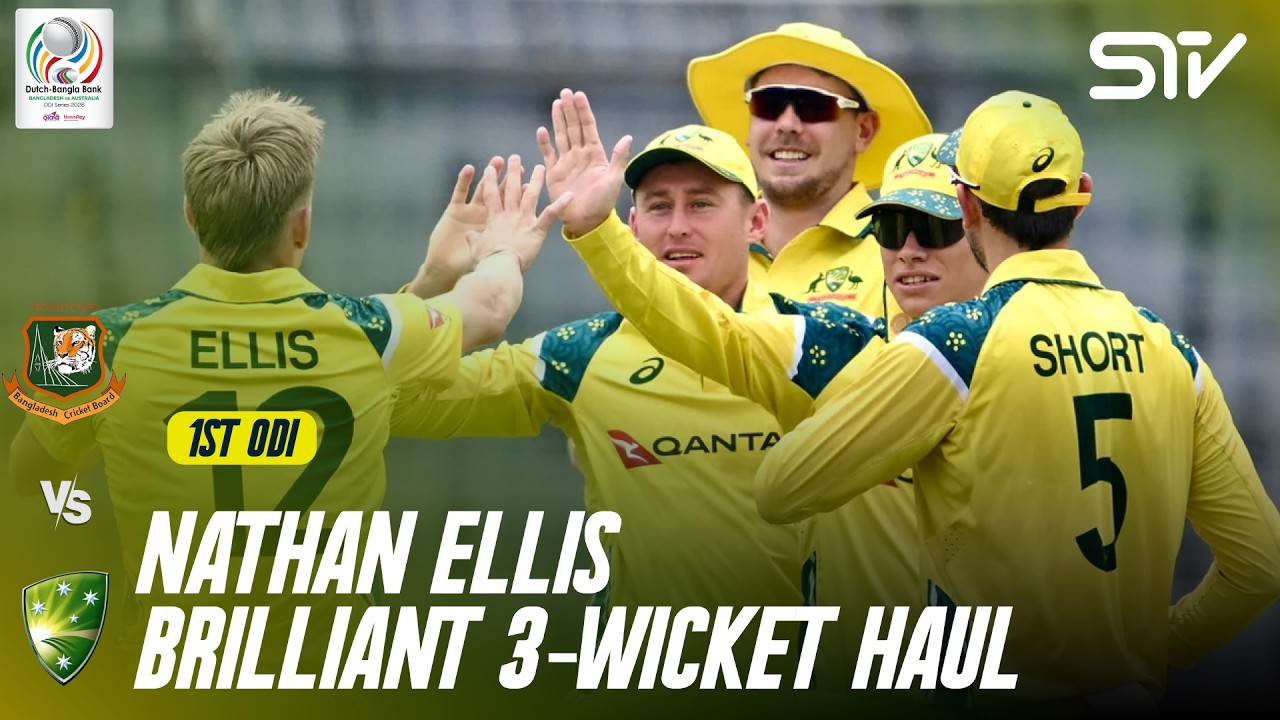 Nathan Ellis Shines With 3 Crucial Wickets 💥 | Bangladesh vs Australia | M 1 | ODI Series | M9K1K