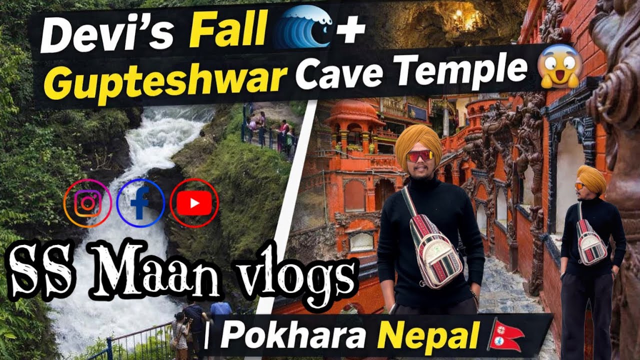 “Gupteshwar Temple & Devi’s Fall 😲 Pokhara Nepal 🇳🇵”