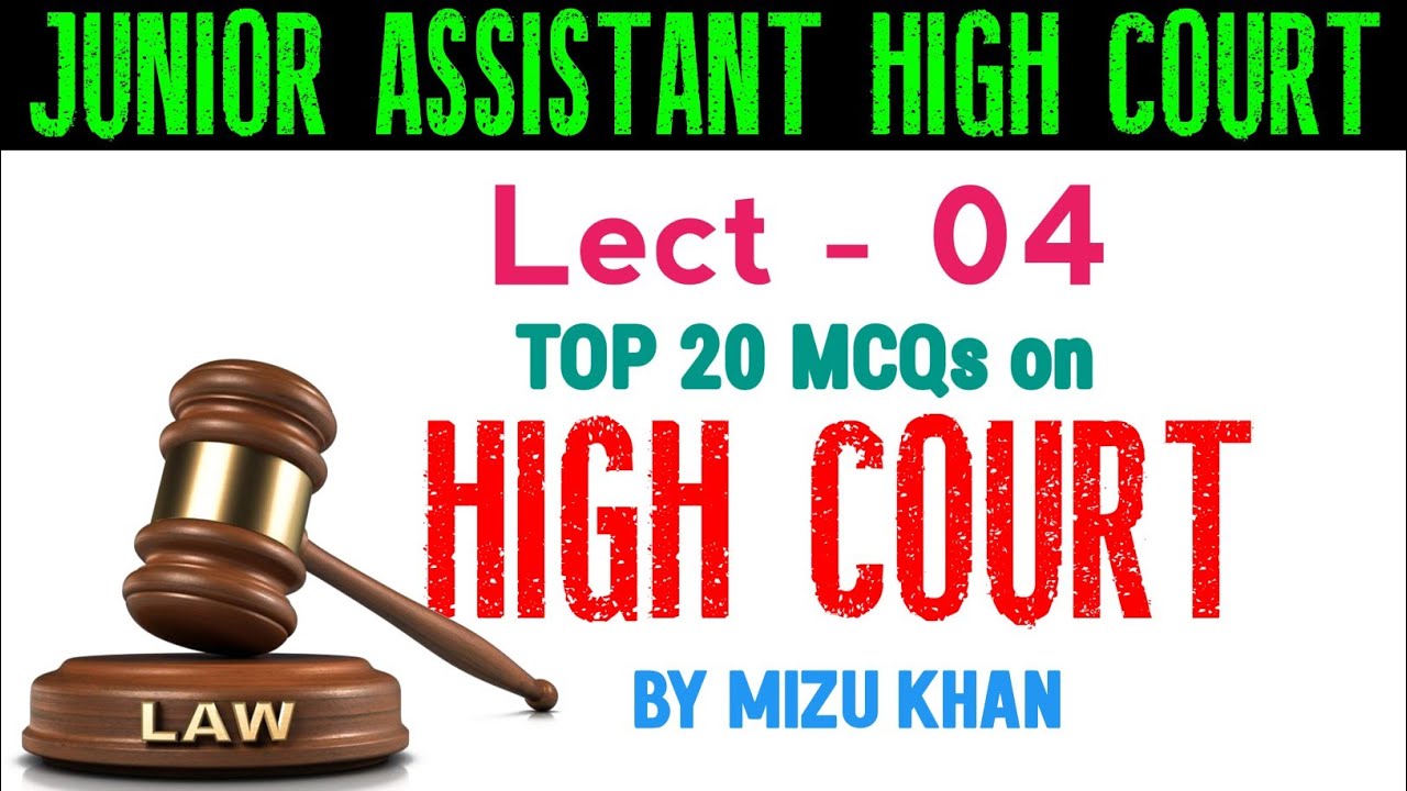 J&K HIGH COURT JUNIOR ASSISTANT|HIGH COURT  | MCQS | BY MIZU KHAN