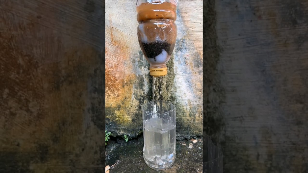 Cara membuat filter air dari botol #diy #kreatif #experiment