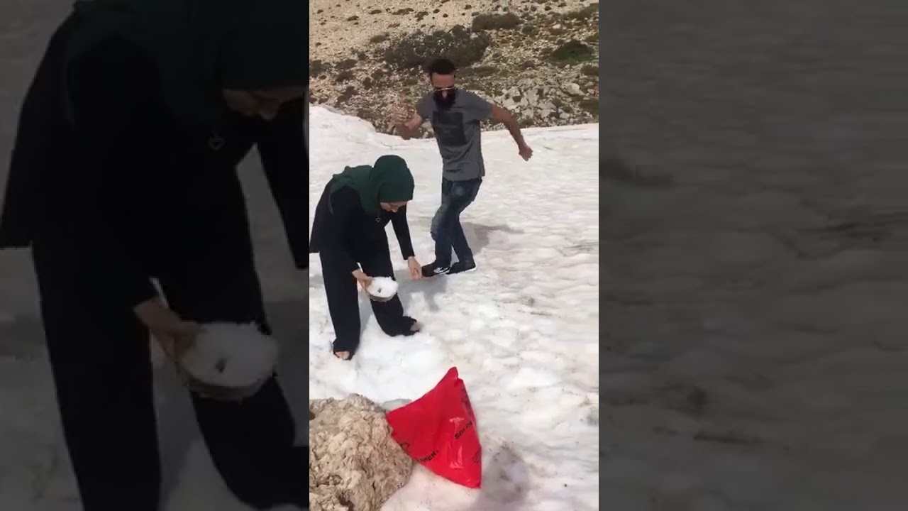 Child falls in the snow hole, is she OK!