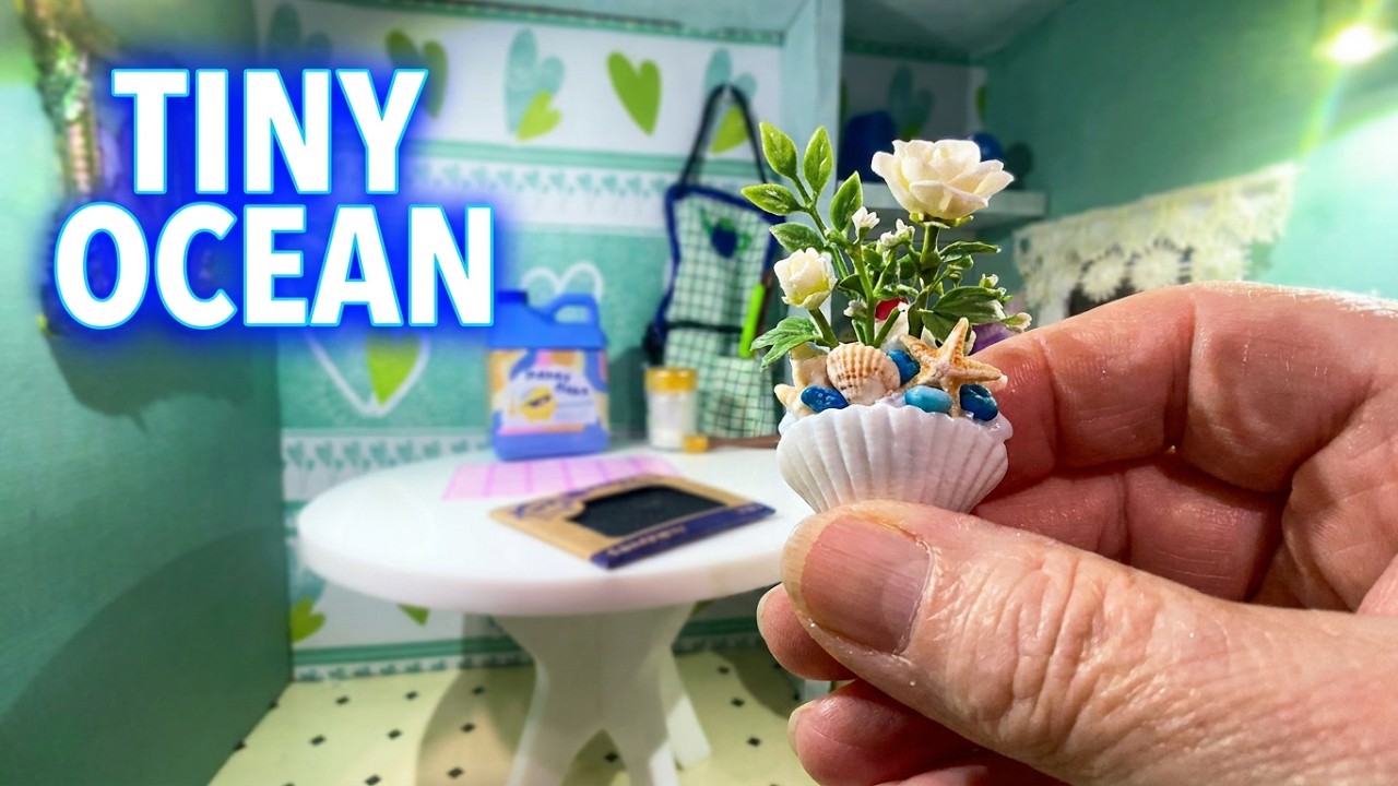MiniVerse Crystal Seashell Vase 🌊 | Tiny Ocean-Inspired Flower Arrangement #MakeItMini
