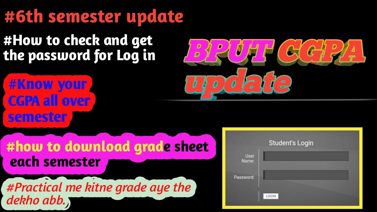 how to get Bput CGPA . grade sheet each semester. cgpa check karo and percentage calculate karlo