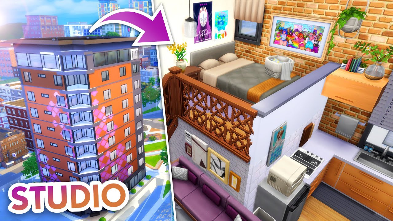 Tiny Studio Apartments // Sims 4 Speed Build