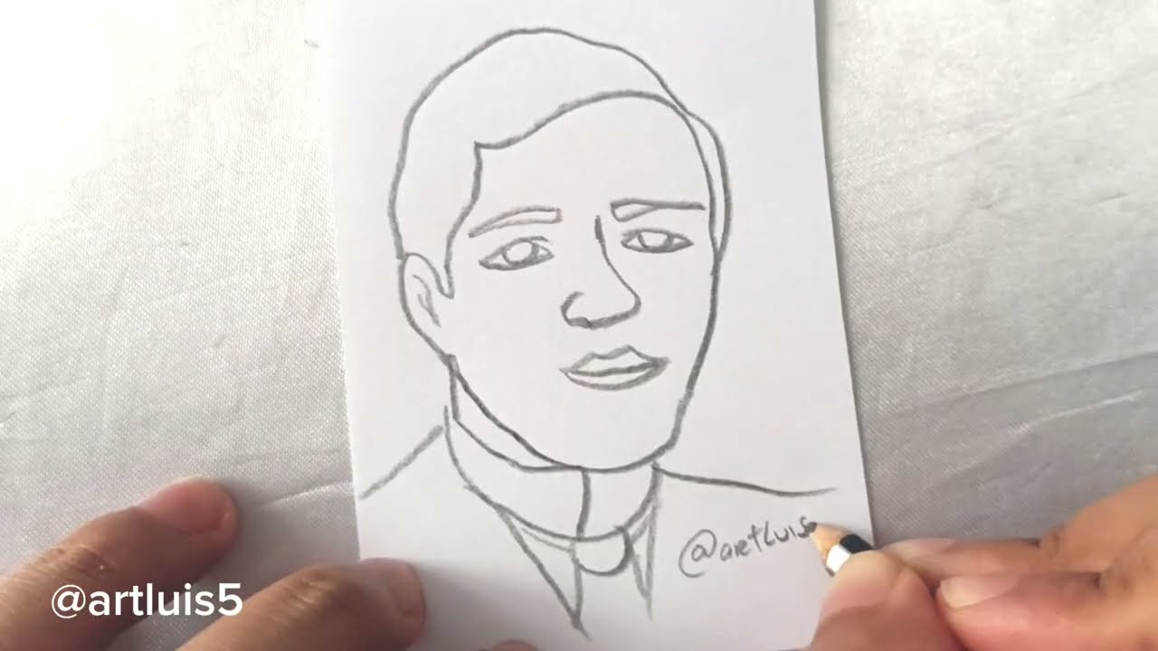 How to draw José Rizal (Philippines)