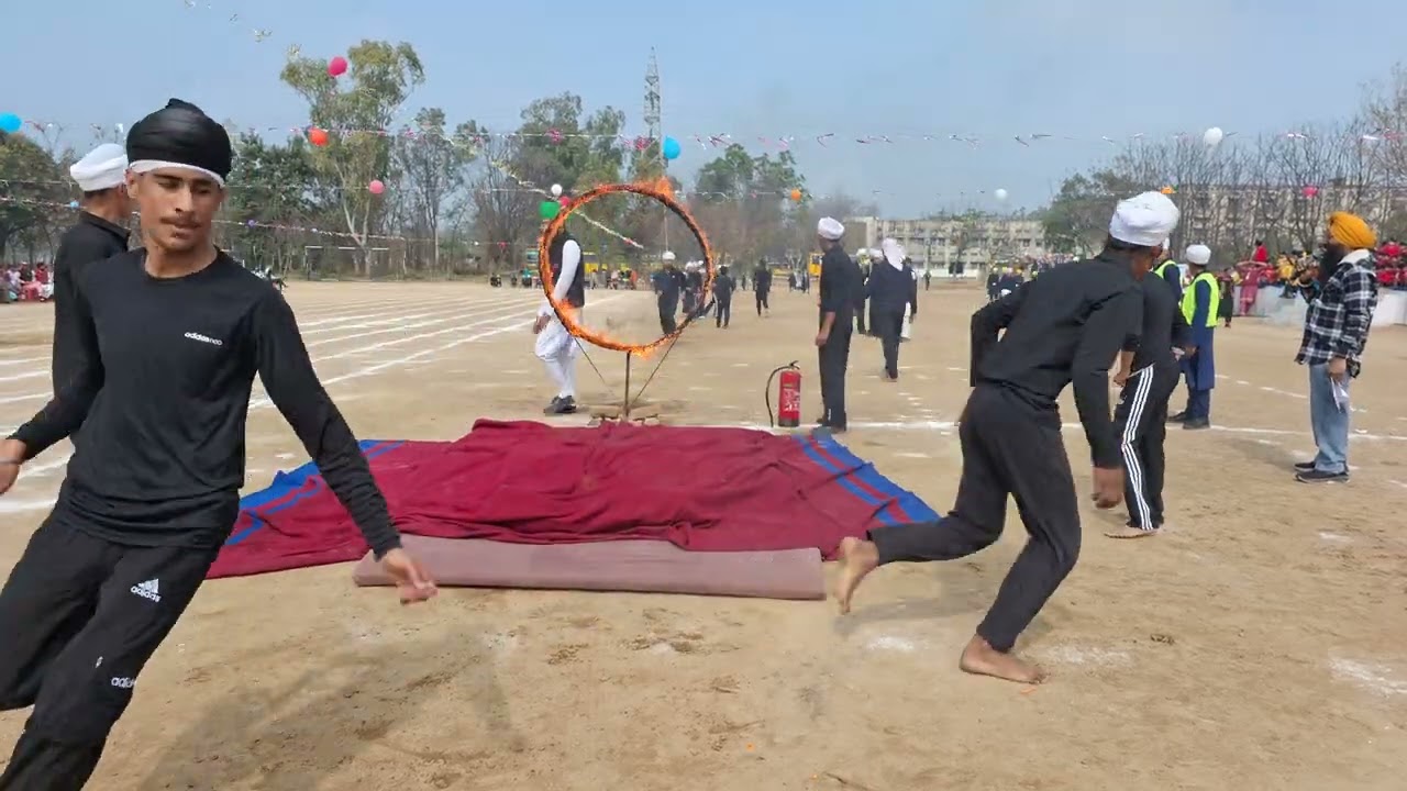 Breathtaking performance"Fire activity "by Akal Academy Bhai Desa students on annual sports meet