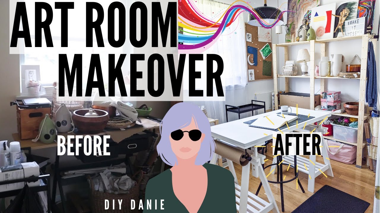 i organized + transformed my small space art room!  *SHOCKING BEFORE + AFTER*