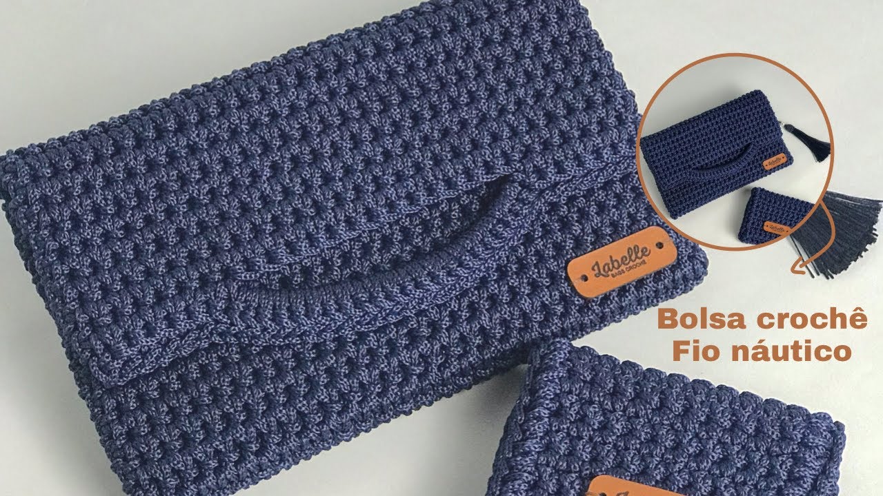 BOLSA DE CROCHÊ CLUTCH / FIO NÁUTICO