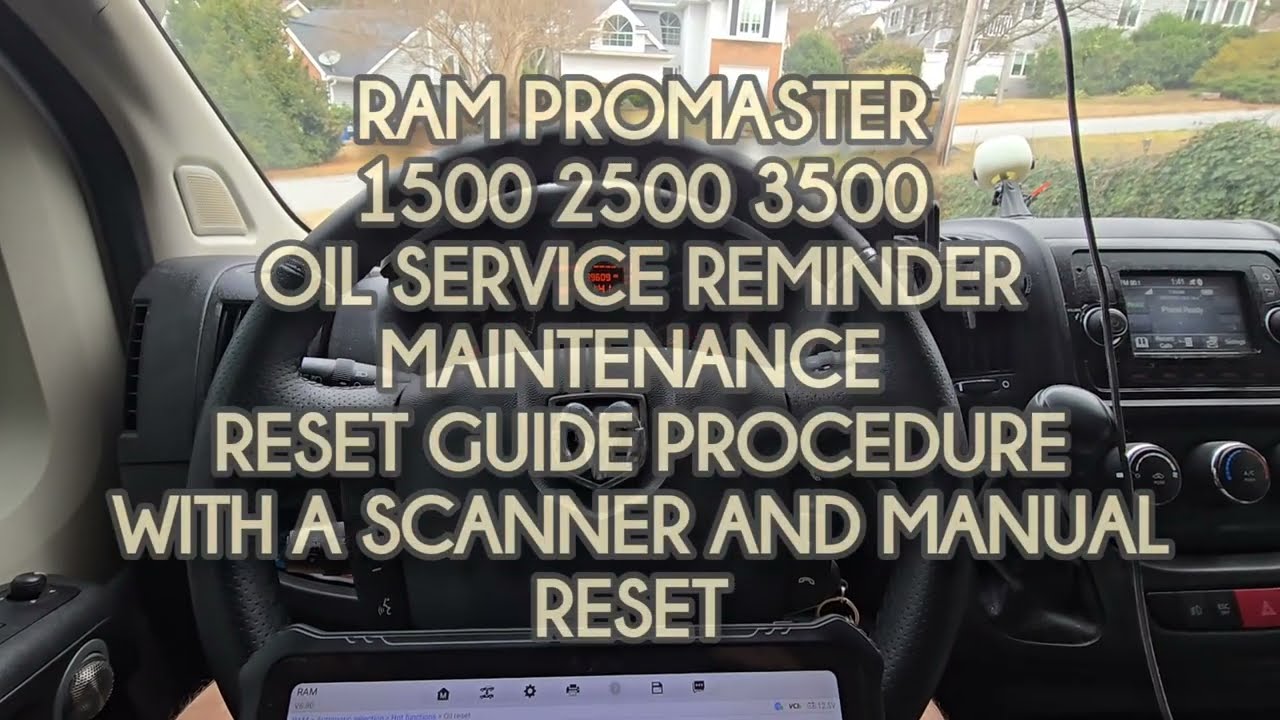 Руководство по сбросу напоминания о техническом обслуживании масла для RAM PROMASTER 1500 2500 35...