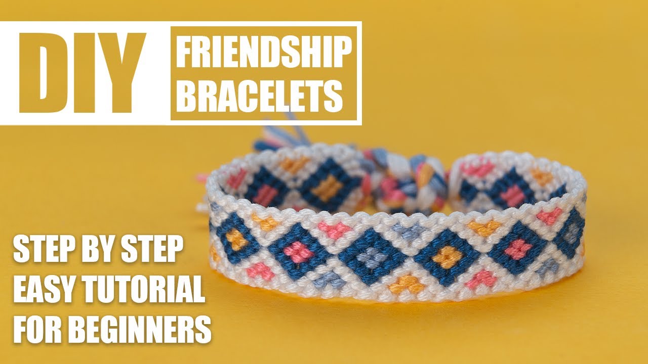 Diamonds Outlined Heart Friendship Bracelets Step by Step Tutorial | Easy Tutorial for Beginner