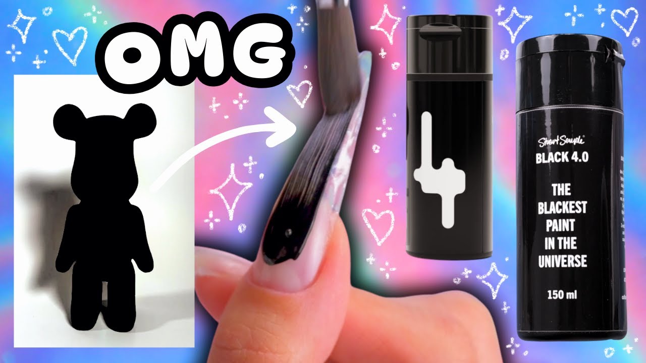 ‧₊˚🌑 Painting My Nails with THE BLACKEST PAINT IN THE WORLD 🖤 (and Cat Eye Gel?!) 🎱˚.⋆