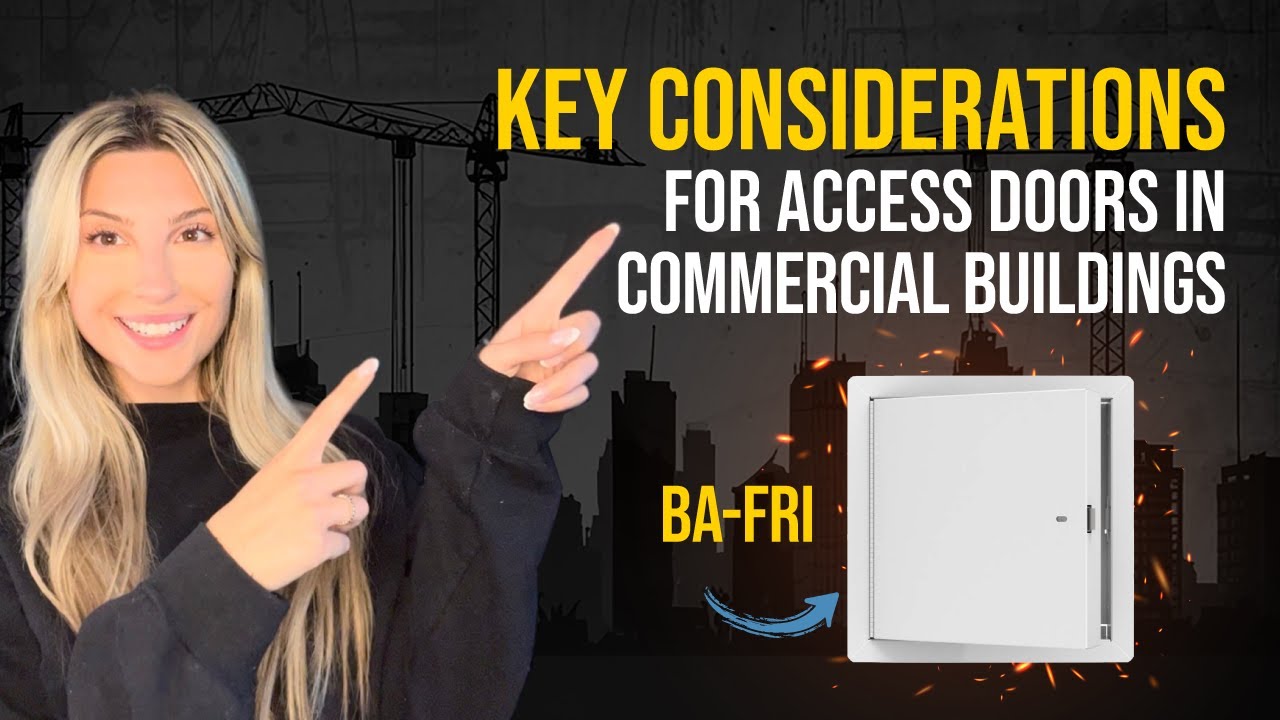 What are the key considerations when specifying access doors for commercial buildings?