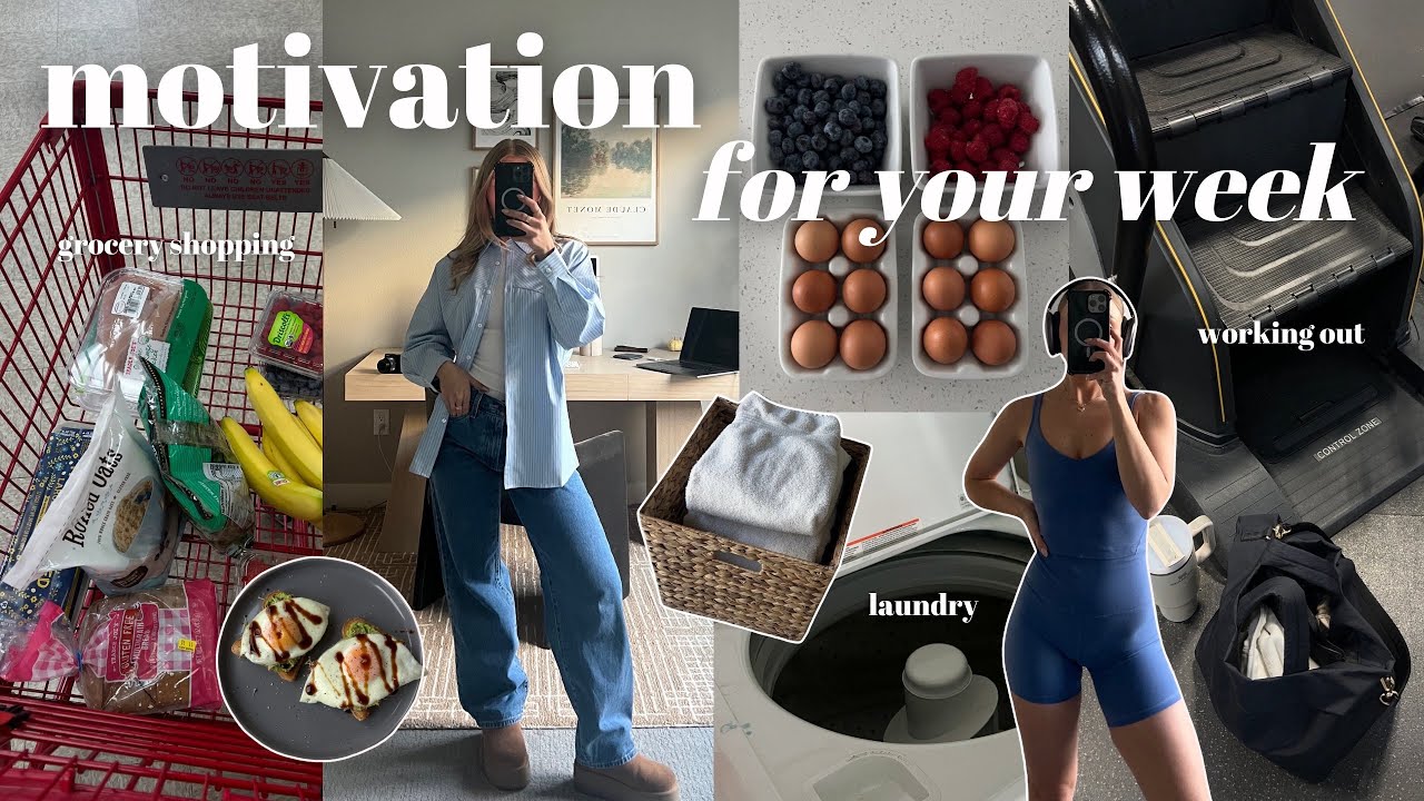 MOTIVATION FOR YOUR WEEK! productive days, working out, grocery shopping & cleaning!