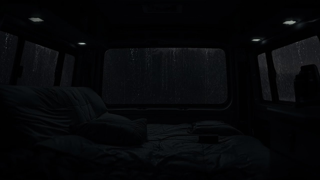 💤🌦Light Rain on the Car Roof - Relaxing Journey on a Camping Car